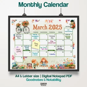 March 2025 Spring Design with Bicycle and Flower Basket